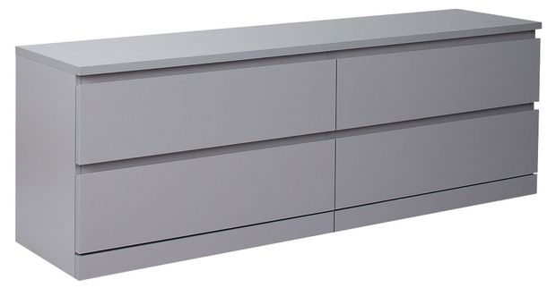 Комод Варма 4 ящика серый, 40х160х58 см