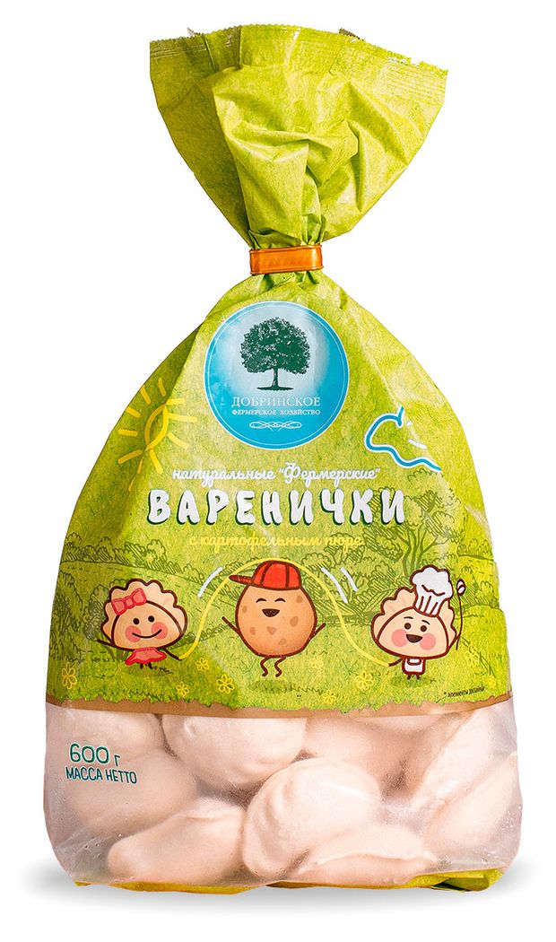 Вареники сытные детские Добринское Фермерское Хозяйство Фермерские натуральные с картофельным пюре 600 г 460₽