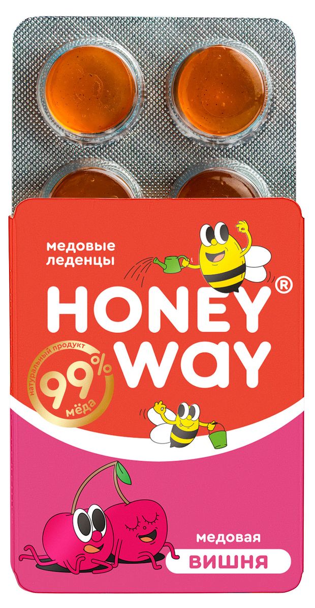 Леденцы медовые Honey Way вишневые, 18 г