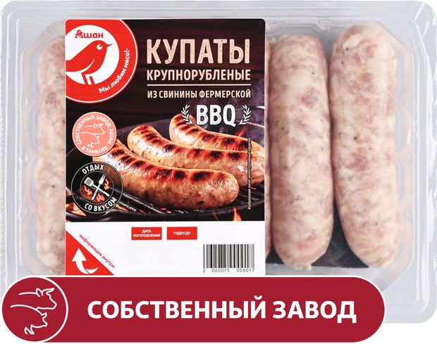 Купаты свиные АШАН Красная птица Крупнорубленые, 400 г