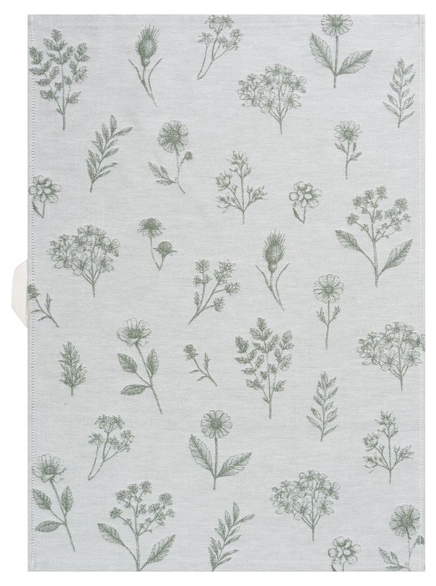 Полотенце кухонное Гербарий зеленый, 5070 см