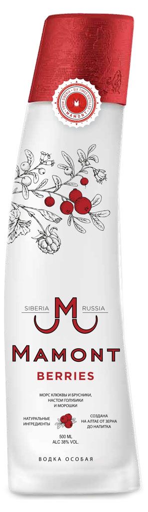 Водка Mamont Berries Особая Россия, 0,5 л