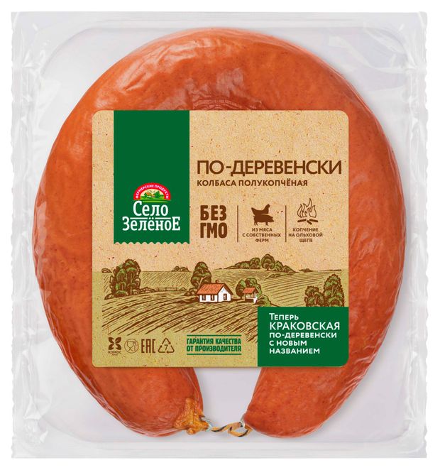 Колбаса полукопченая Село Зеленое По-деревенски, 400 г