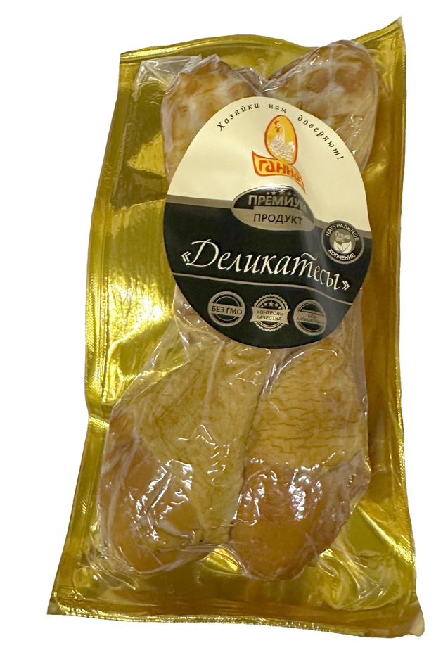 Голень цыпленка-бройлера копчено-вареная Ганна Аппетитная, ~ 400 г