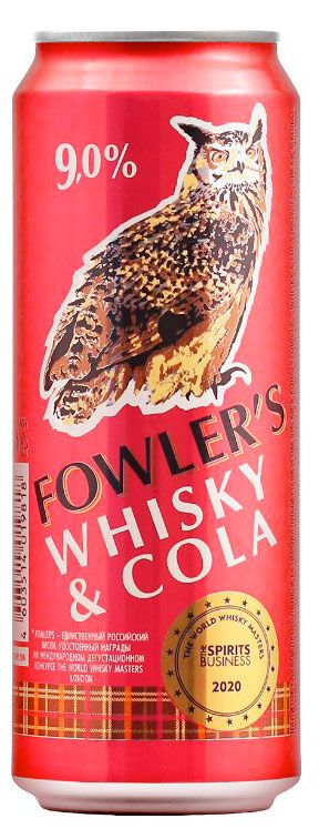 Коктейль Fowler's Виски&Кола 9%, 0,45 л