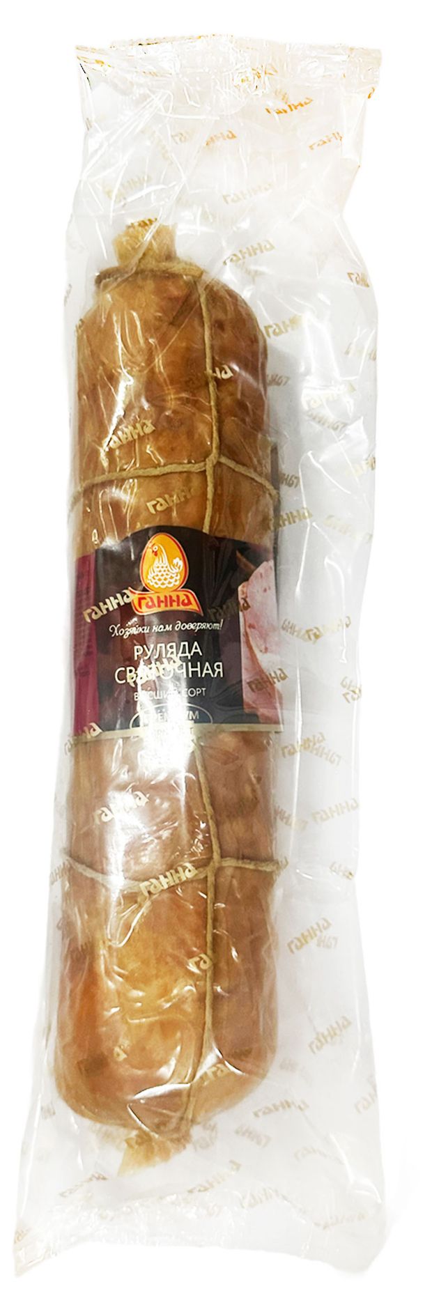 Рулет из мяса цыплят-бройлеров копчено-вареный Ганна Руляда святочная, ~ 1,35 кг