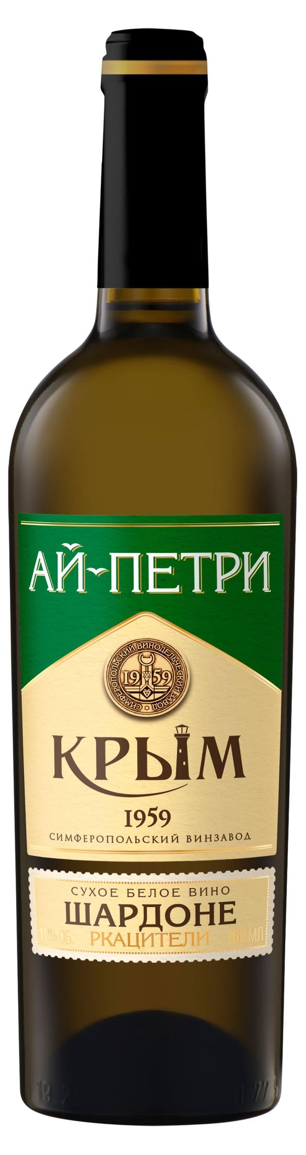 Вино Ай-Петри Шард-Ркацители белое сухое Россия, 0,75 л