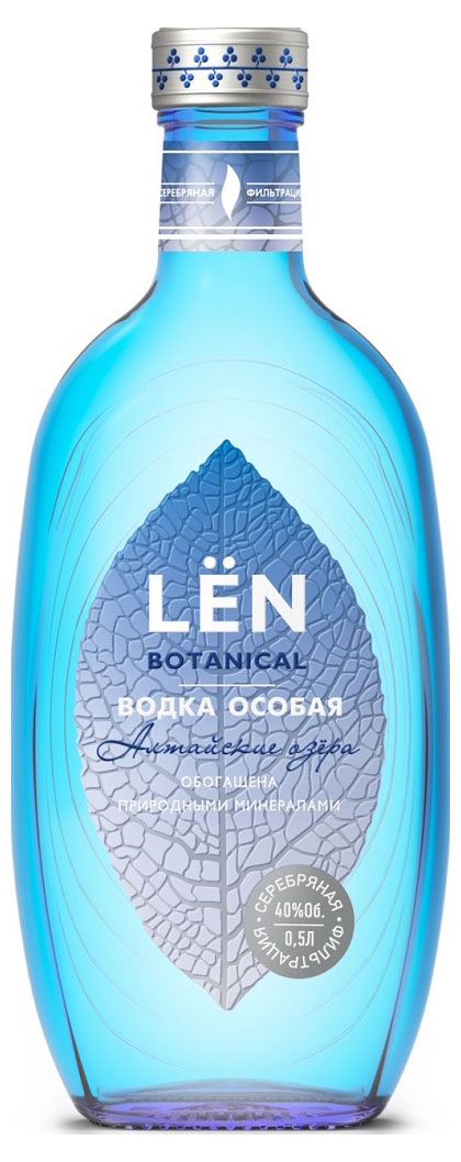 Водка Лён Алтайские озера Россия, 0,5 л