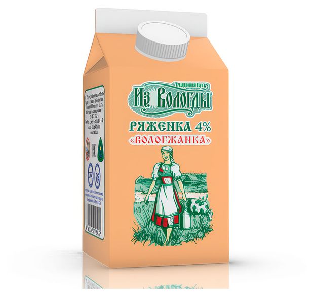 Ряженка Вологжанка 4%, 470 г