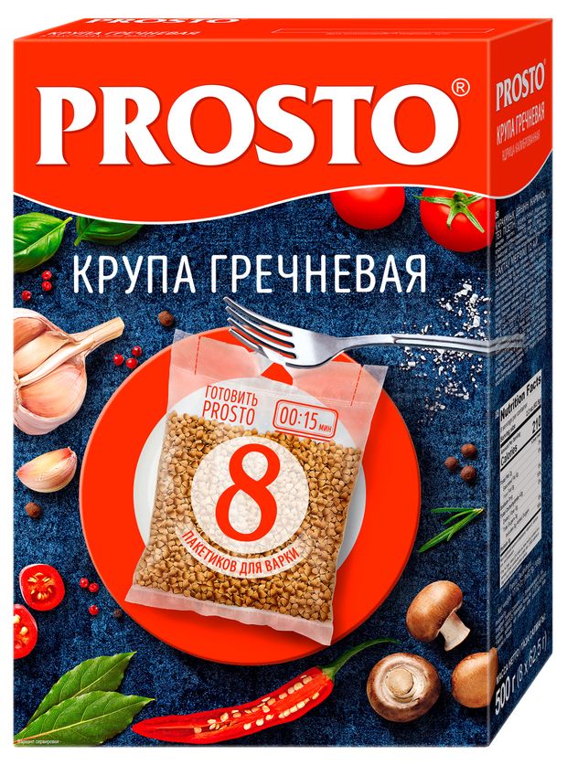 Гречка PROSTO в пакетиках для варки 8 порций, 500 г