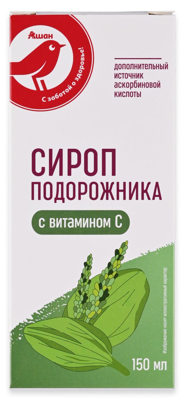 БАД АШАН Красная птица Сироп подорожника с витамином C, 150 мл