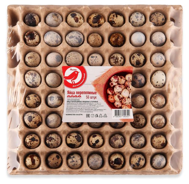Яйцо перепелиное АШАН Красная птица, 56 шт