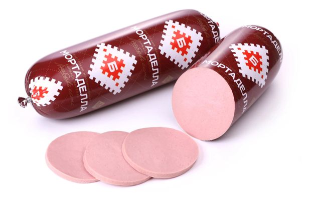 Колбаса вареная Брестский мясокомбинат Мортаделла Беларусь, ~ 800 г