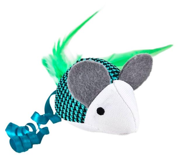 Игрушка для кошек Мышка мягкая с кошачьей мятой, 6,6х20 см