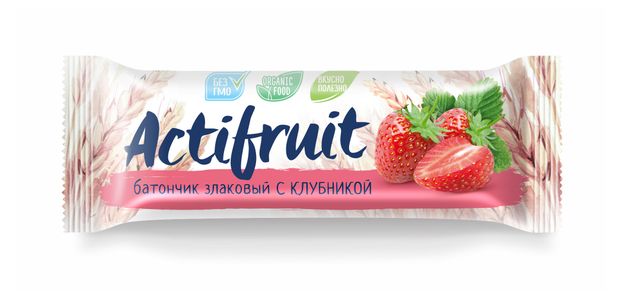 Батончик злаковый Актифрут с клубникой, 24 г