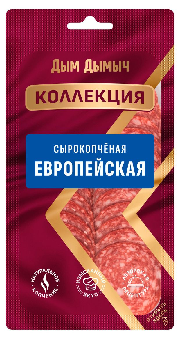 Колбаса сырокопченая Дым Дымыч Европейская нарезка, 70 г