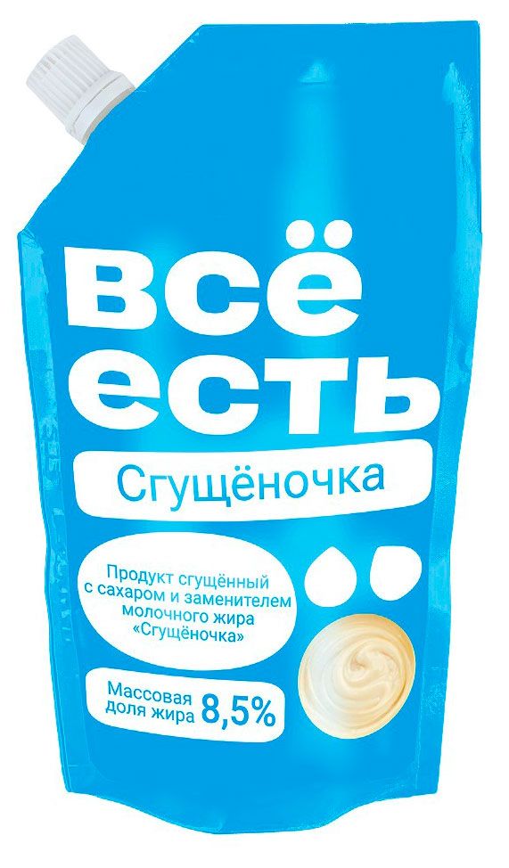 Продукт сгущенный Всё Есть Сгущеночка с сахаром 8,5% ЗМЖ, 270 г