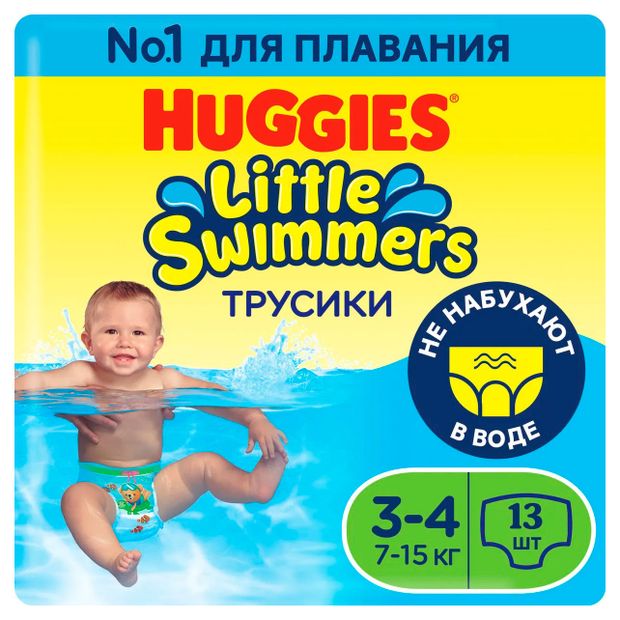 Трусики-подгузники для плавания Huggies 3-4 7-15 кг 13 шт 500₽
