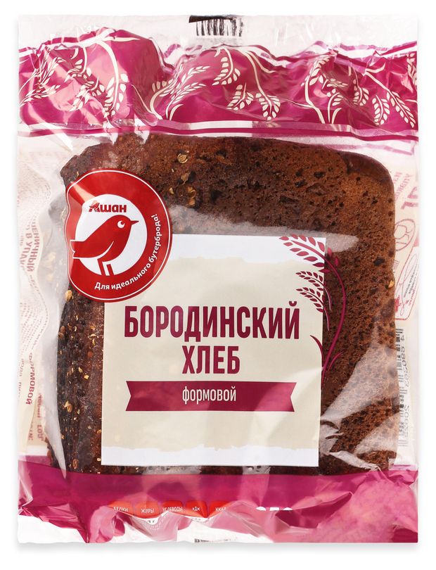 Хлеб АШАН Красная птица Бородинский 350 г 32₽