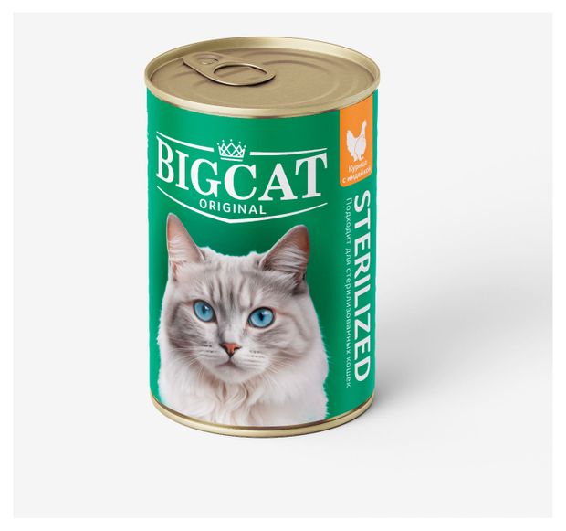 Корм консервированный для кошек Зоогурман BIG CAT курица с индейкой, 350 г