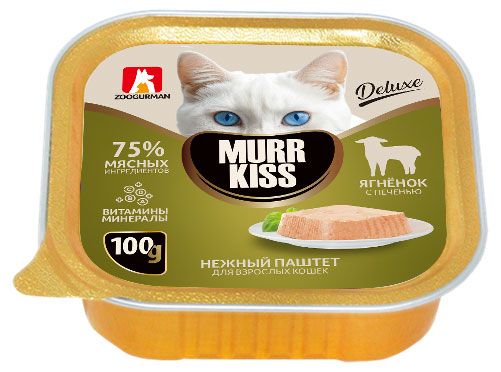 Влажный корм для кошек Зоогурман МуррКисс Ягненок с печенью 100 г 84₽