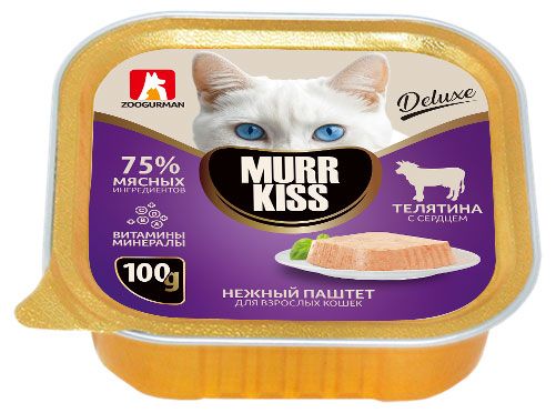 Влажный корм для кошек Зоогурман МуррКисс Телятина с сердцем, 100 г