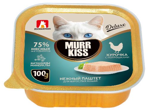 Влажный корм для кошек Зоогурман МуррКисс Курочка с потрошками 100 г 84₽