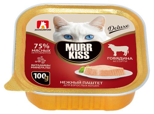 Влажный корм для кошек Зоогурман МуррКисс Говядина ассорти 100 г 90₽