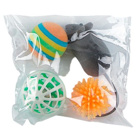 Набор игрушек для кошек АШАН Красная птица, 4 предмета