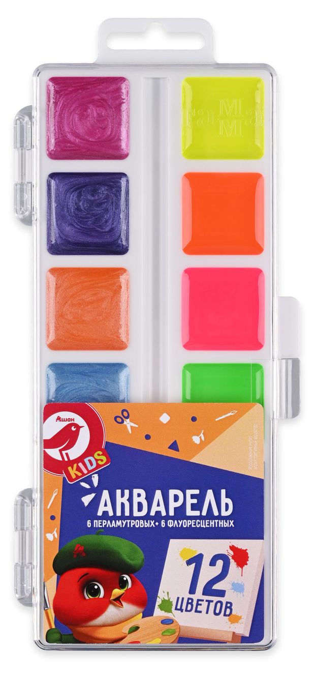 Акварель АШАН Красная птица Baby 12 цветов 150₽