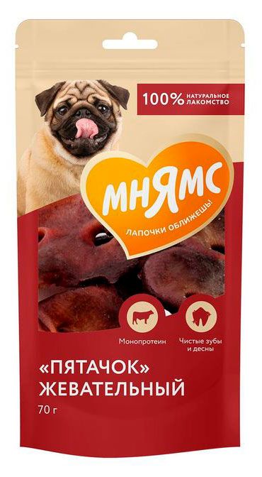 Лакомство для собак Мнямс На каждый день Пятачок жевательный, 70 г