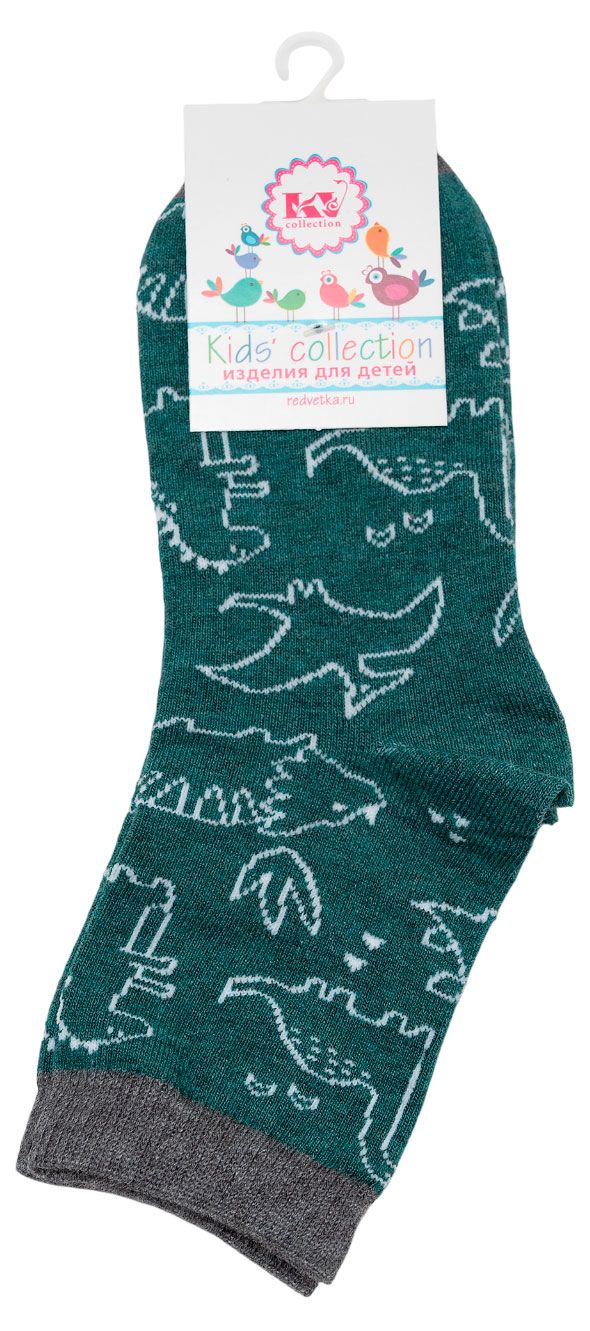 Носки детские Красная Ветка Динозавры зеленые, р. 18-20