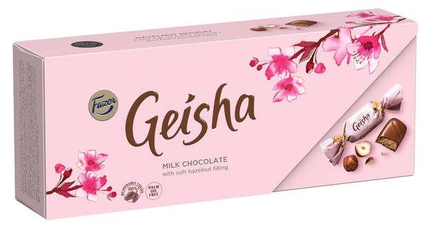 Конфеты Fazer Geisha в молочном шоколаде с начинкой из фундучной нуги, 250 г