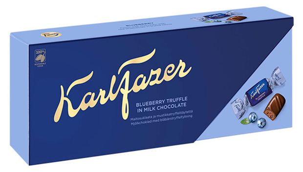 Конфеты Karl Fazer Blueberry Truffle с черничным трюфелем в молочном шоколаде, 250 г