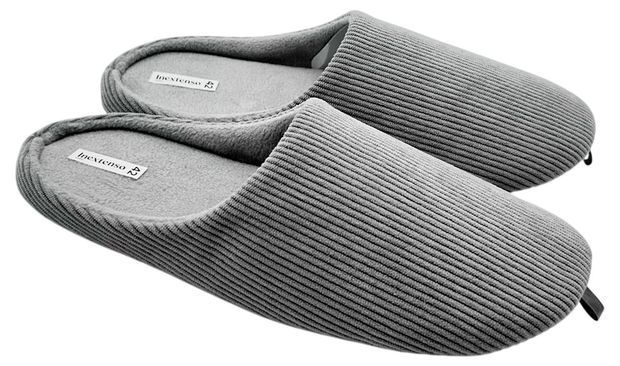 Тапочки мужские InExtenso закрытый нос светло-серые
