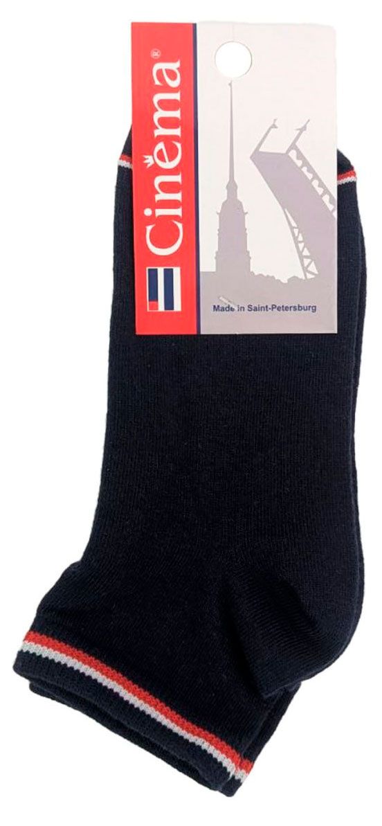 Носки женские Cinema в полоску темно-синие, размер 23