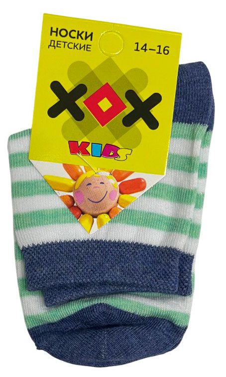 Носки детские ХОХ Kids бело-салатовые, размер 14-16