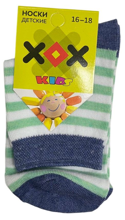 Носки детские ХОХ Kids бело-салатовые, размер 16-18