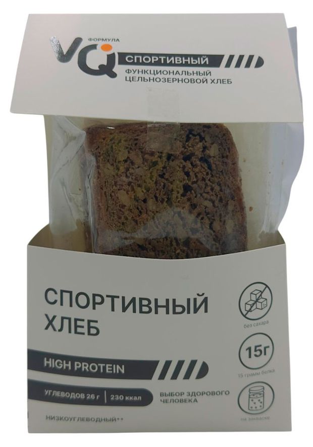 Хлеб цельнозерновой VQ формула Спортивный бездрожжевой нарезка, 250 г