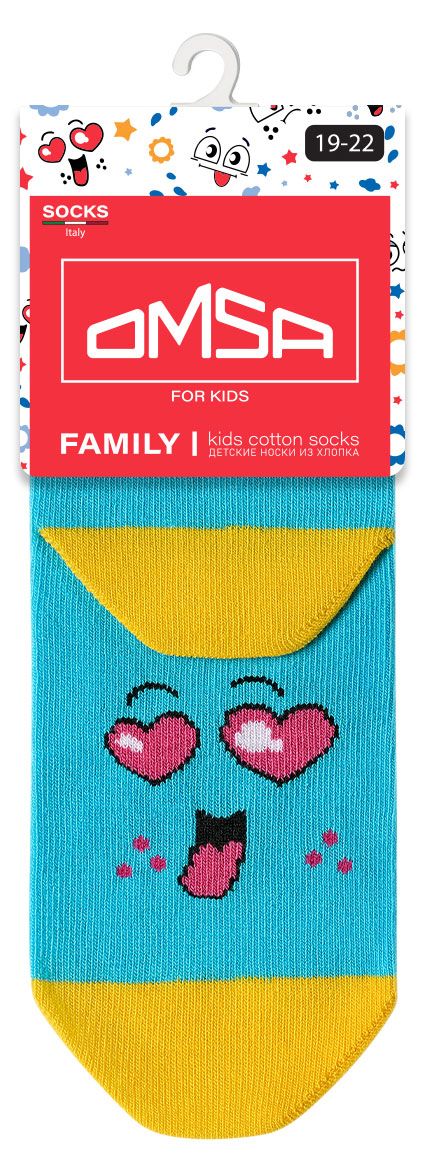 Носки детские Omsa Смайлик голубые, р. 35-38