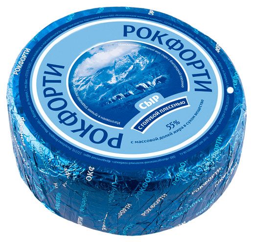 Сыр мягкий Рокфорти 1М молочный с голубой плесенью 55% БЗМЖ Беларусь, вес