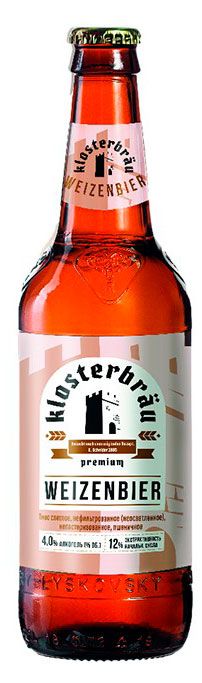 Пиво Klosterbrau Weizenbier светлое нефильтрованное, 500 мл