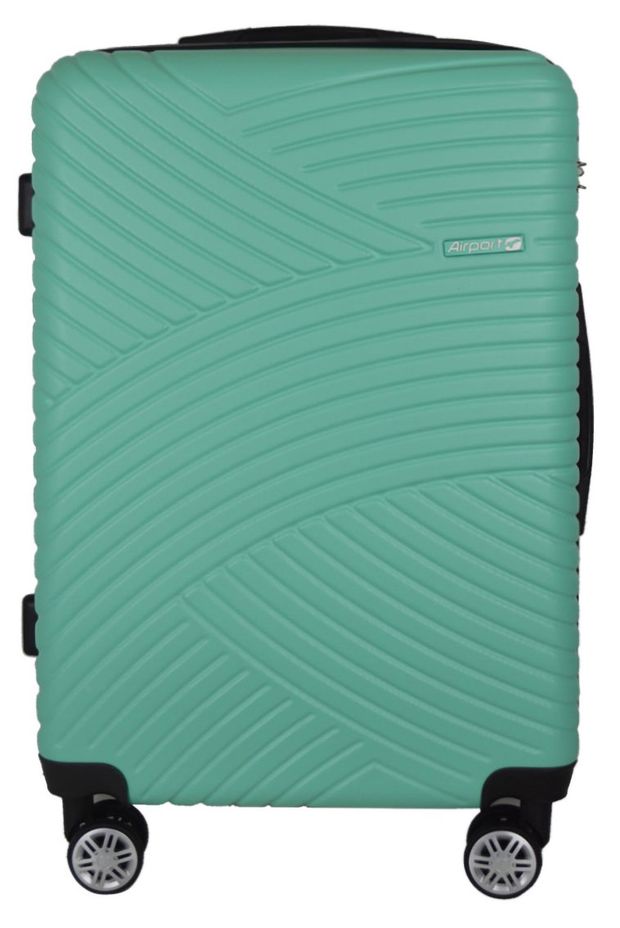 Чемодан жесткий Airport бирюзовый 8 колес, размер L