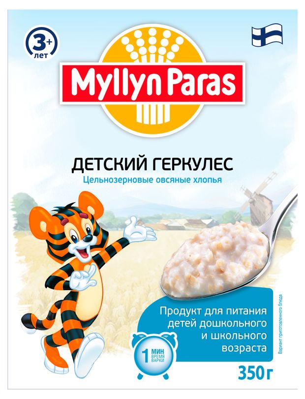 Хлопья овсяные Myllyn Paras Тигренок Детский геркулес, 350 г