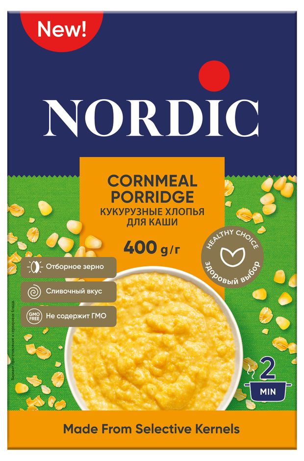 Хлопья кукурузные Nordic для каши, 400 г