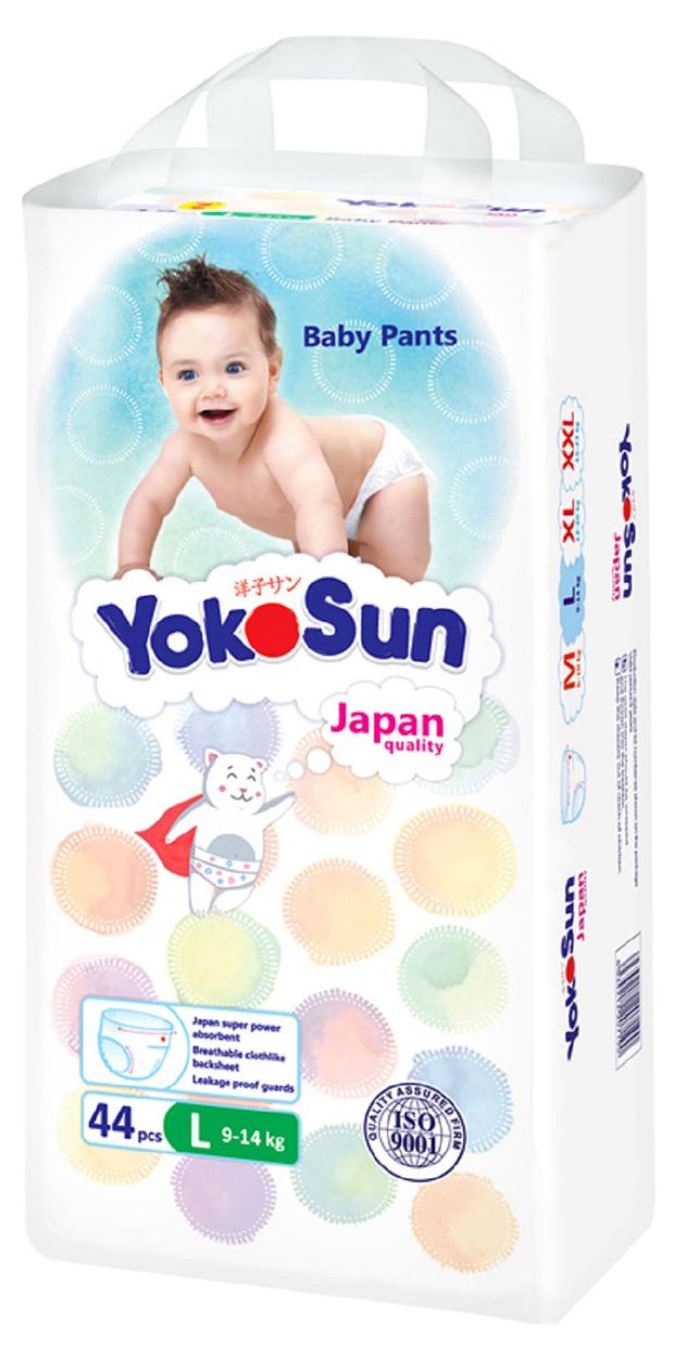 Подгузники-трусики YokoSun L 9-14кг 44 шт 1240₽