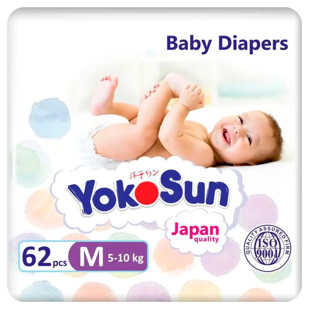 Подгузники YokoSun М (5-10 кг), 62 шт