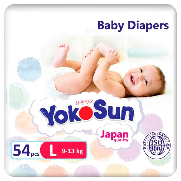 Подгузники YokoSun L 9-13 кг 54 шт 1250₽