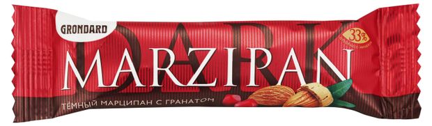 Батончик глазированный GRONDARD Темный марципан с гранатовой начинкой, 50 г