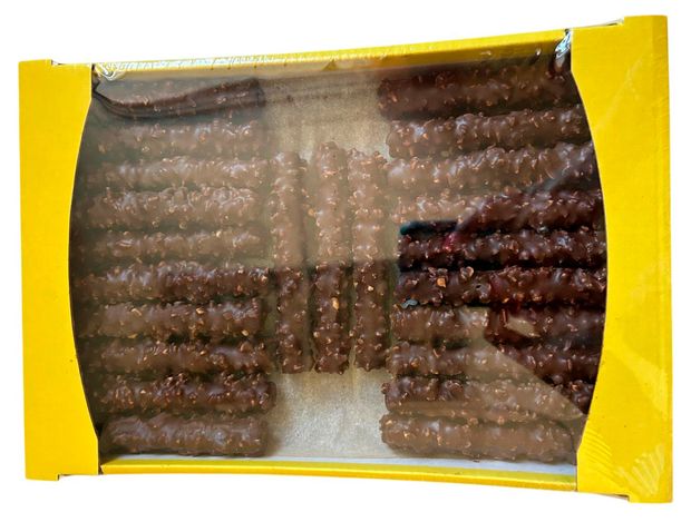 Вафельные трубочки Шоколадово Chocorolls глазированные со сливочным вкусом и арахисом, ~ 1 кг